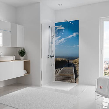 Schulte Deco-Design Foto Steg Nordsee, 210 x 90 cm, 3 mm Aluminium-Verbundplatte, Wandverkleidung als fugenfreier Fliesenersatz im Sale